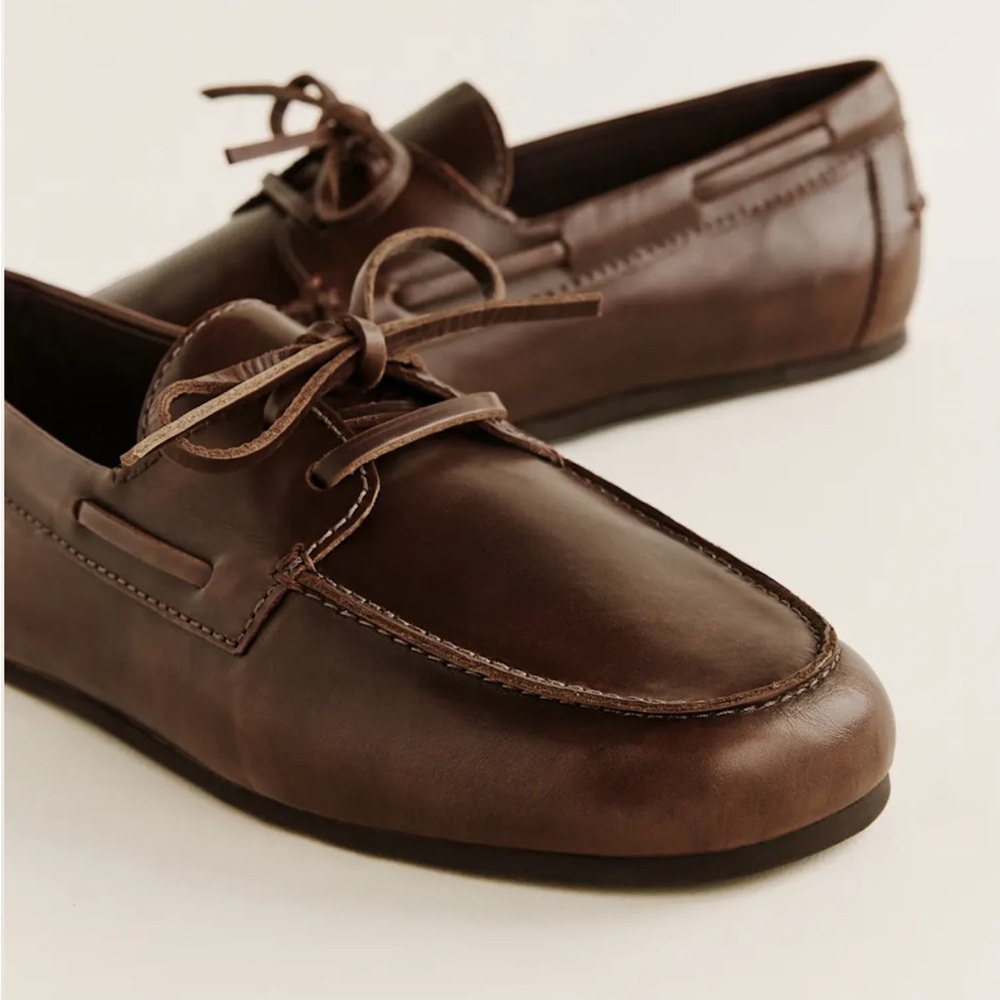 Brand New Reformation Fia Boat Leather Loafers